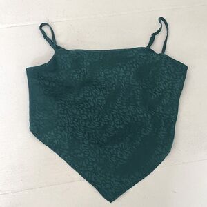 Green Japan shiny handkerchief style crop top